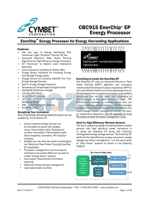 CBC-EVAL-09 datasheet - EnerChip Energy Processor for Energy Harvesting Applications