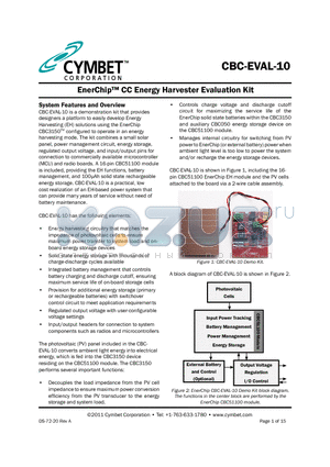 CBC-EVAL-10 datasheet - EnerChip CC Energy Harvester Evaluation Kit