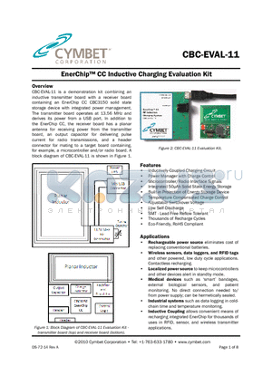 CBC3150-D9C-TR1 datasheet - EnerChip CC Inductive Charging Evaluation Kit