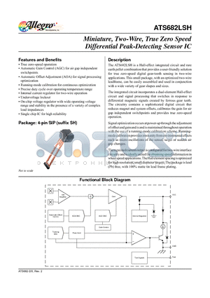 ATS682LSH datasheet - Miniature, Two-Wire, True Zero Speed Differential Peak-Detecting Sensor IC