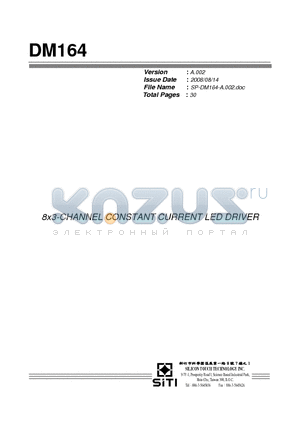 DM164 datasheet - 8x3-CHANNEL CONSTANT CURRENT LED DRIVER