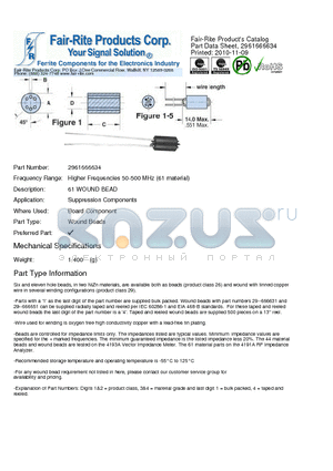 2961666634 datasheet - 61 WOUND BEAD