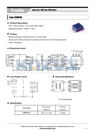 CBM63B datasheet - Balun coil