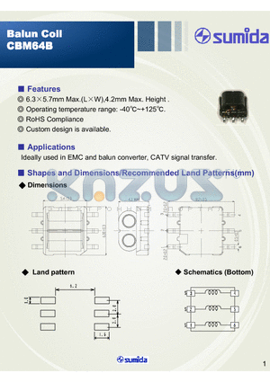 CBM64B datasheet - Balun Coil