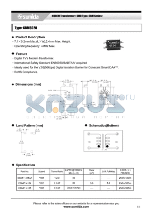 CBM5D20 datasheet - 7.1mm~5.2mm Max.(L~W),2.4mm Max. Height