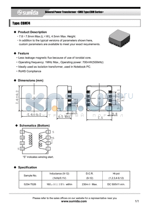 CBM74 datasheet - General Power Transformer