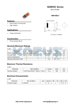 BZM55C datasheet - Zener Diodes