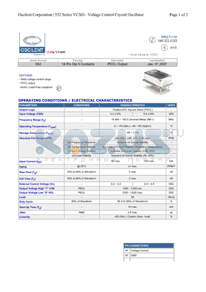 552-120.0M-3N-TP320 datasheet - PECL Output