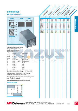 5526-11 datasheet - Air Core Inductors