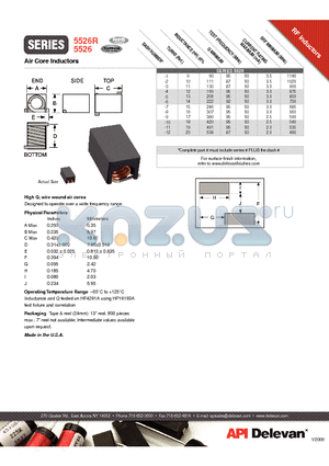 5526-11 datasheet - Air Core Inductors