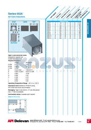 5526-3 datasheet - Air Core Inductors