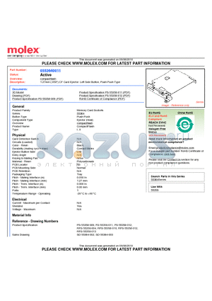 553640011 datasheet - 1.27mm (.050