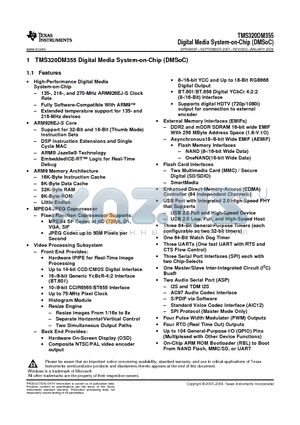 DM355SZCEA135 datasheet - Digital Media System-on-Chip (DMSoC)