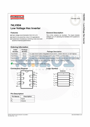74LVX04MTC_08 datasheet - Low Voltage Hex Inverter