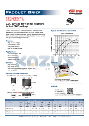 CBRLDSH2-60_CBRLDSH2-100 datasheet - 2.0A, 60V and 100V Bridge Rectifi ers