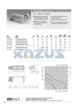 5541091162 datasheet - Crossflow Blower