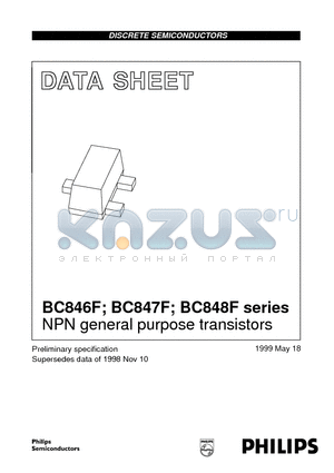 BC846BF datasheet - NPN general purpose transistors