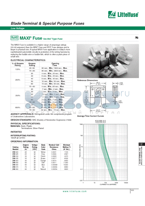 299035 datasheet - Blade Terminal & Special Purpose Fuses - Low Voltage