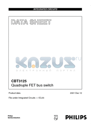 CBT3125DS datasheet - Quadruple FET bus switch