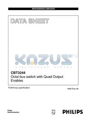 CBT3244PW datasheet - Octal bus switch with Quad Output Enables