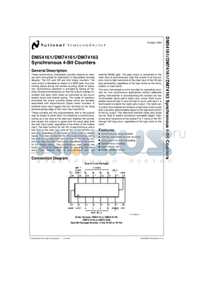 DM54161 datasheet - Synchronous 4-Bit Counters