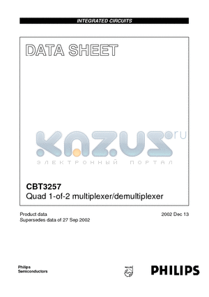 CBT3257DS datasheet - Quad 1-of-2 multiplexer/demultiplexer