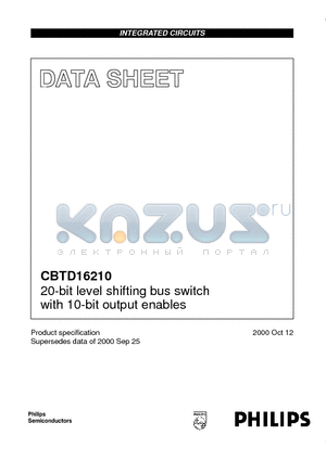 CBTD16210 datasheet - 20-bit level shifting bus switch with 10-bit output enables