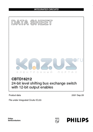 CBTD16212 datasheet - 24-bit level shifting bus exchange switch WITH 12-BIT OUTPUT ENABIES