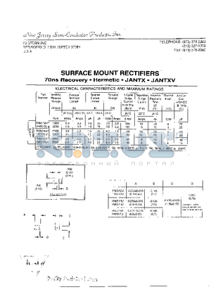 1N6512U datasheet - SURFACE MOUNT RECTIFIERS 70NS RECOVERY, HERMETIC, JANTX, JANTXV