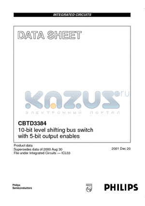 CBTD3384 datasheet - 10-bit level shifting bus switch with 5-bit output enables