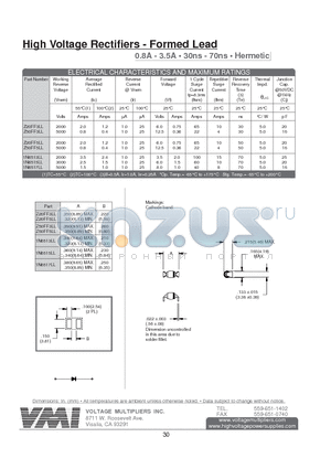 1N6515LL datasheet - High Voltage Rectifiers - Formed Lead