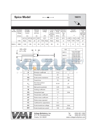 1N6515 datasheet - Spice Model