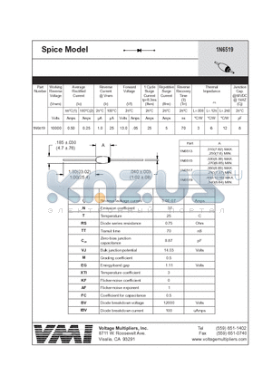 1N6519 datasheet - Spice Model