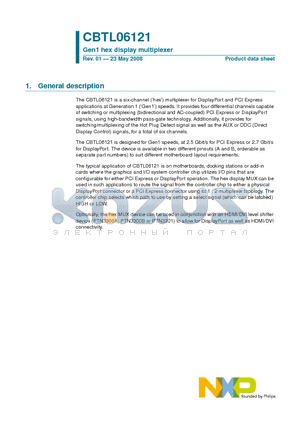 CBTL06121 datasheet - Gen1 hex display multiplexer