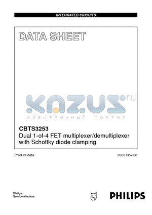 CBTS3253D datasheet - Dual 1-of-4 FET multiplexer/demultiplexer with Schottky diode clamping