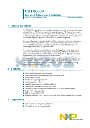 CBTU0808EE/G datasheet - Dual lane PCI Express port multiplexer