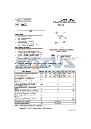 2A02 datasheet - 2.0 AMPS. Silicon Rectifiers