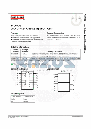 74LVX32M_08 datasheet - Low Voltage Quad 2-Input OR Gate