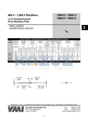 1N6614 datasheet - 400 V - 1,000 V Rectifiers