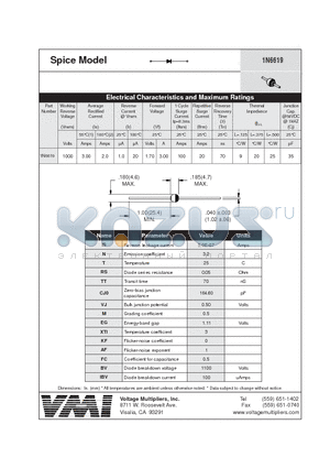 1N6619 datasheet - Spice Model