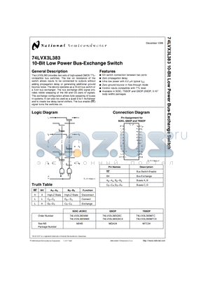 74LVX3L383WM datasheet - 10-Bit Low Power Bus-Exchange Switch