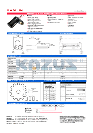 55505-04-A datasheet - Flange Mount Hall Effect Geartooth Sensor