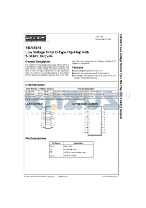 74LVX574M datasheet - Low Voltage Octal D-Type Flip-Flop with 3-STATE Outputs