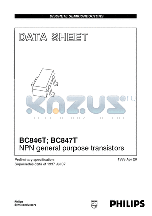 BC847BT datasheet - NPN general purpose transistors