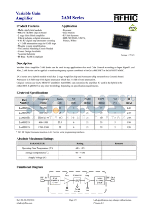 2AM2105S datasheet - Variable Gain Amplifier