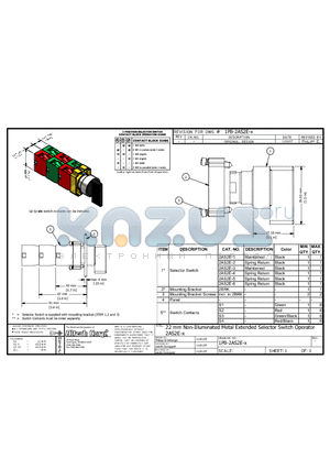 2AS2E-1 datasheet - 22 mm Non-Illuminated Metal Extended Selector Switch Operator