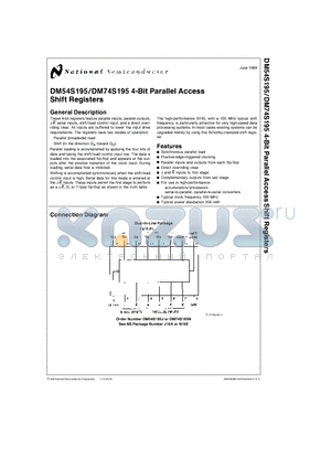 DM54S195 datasheet - Shift Registers