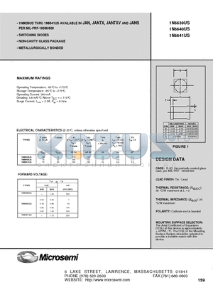 1N6639US datasheet - SWITCHING DIODES