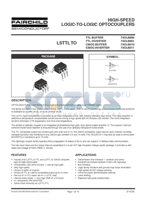 74OL6001 datasheet - HIGH-SPEED LOGIC-TO-LOGIC OPTOCOUPLERS