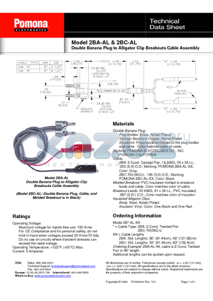 2BA-AL datasheet - Double Banana Plug to Alligator Clip Breakouts Cable Assembly